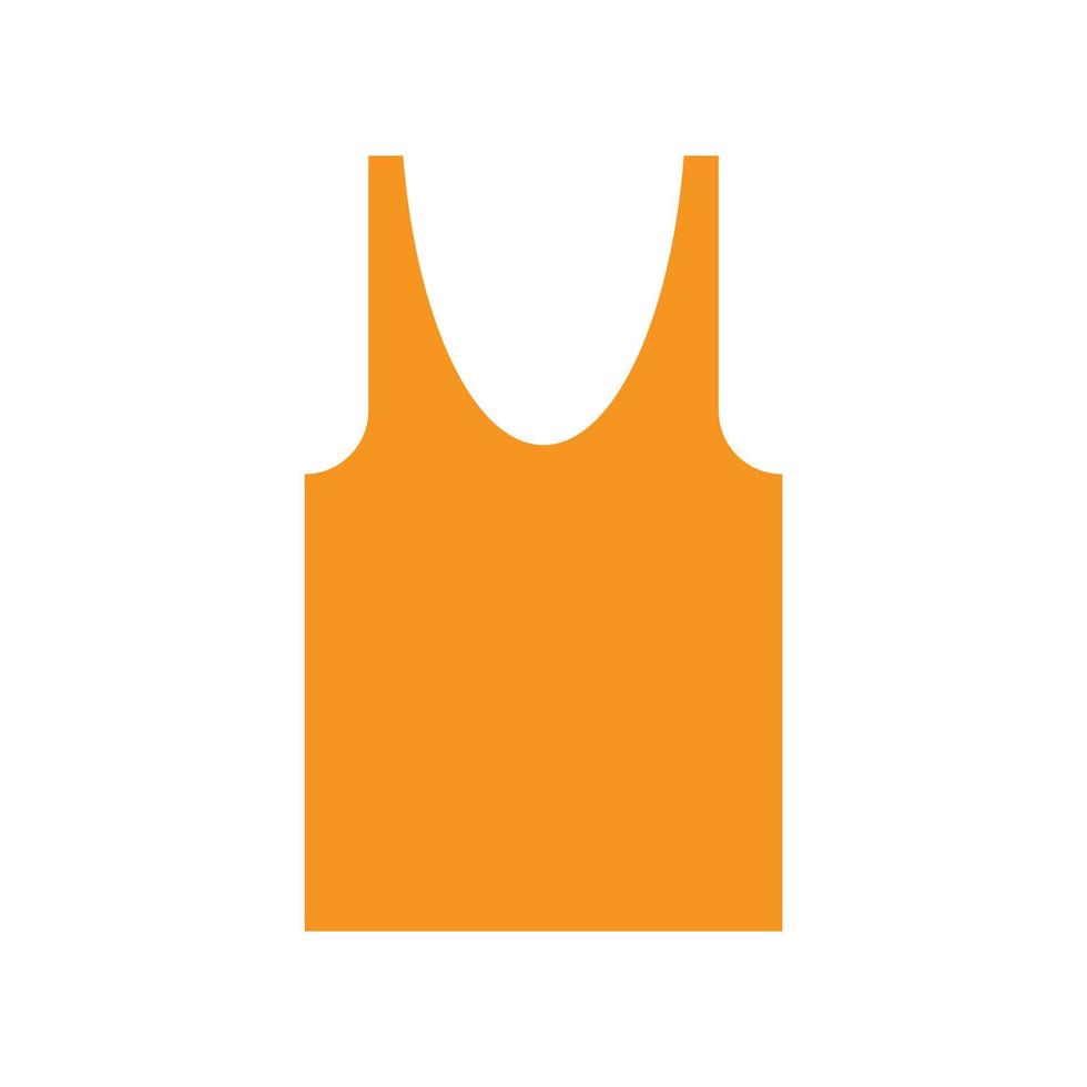 eps10 vettore arancione canotta solida icona o logo in semplice stile moderno piatto e alla moda isolato su sfondo bianco