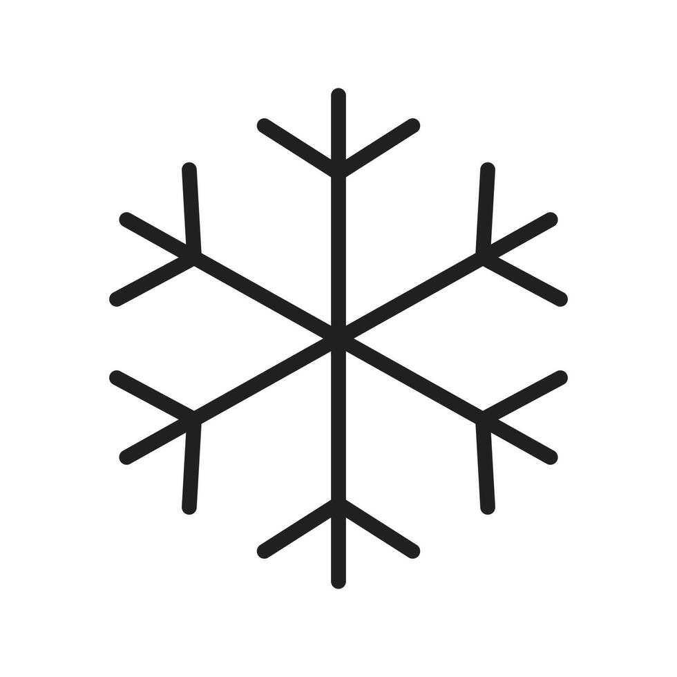 eps10 icona o logo del fiocco di neve di vettore nero in stile moderno alla moda piatto semplice isolato su priorità bassa bianca