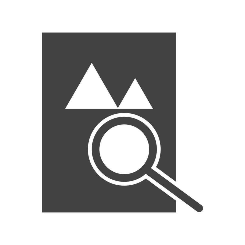 icona nera del glifo di ricerca di immagini vettore