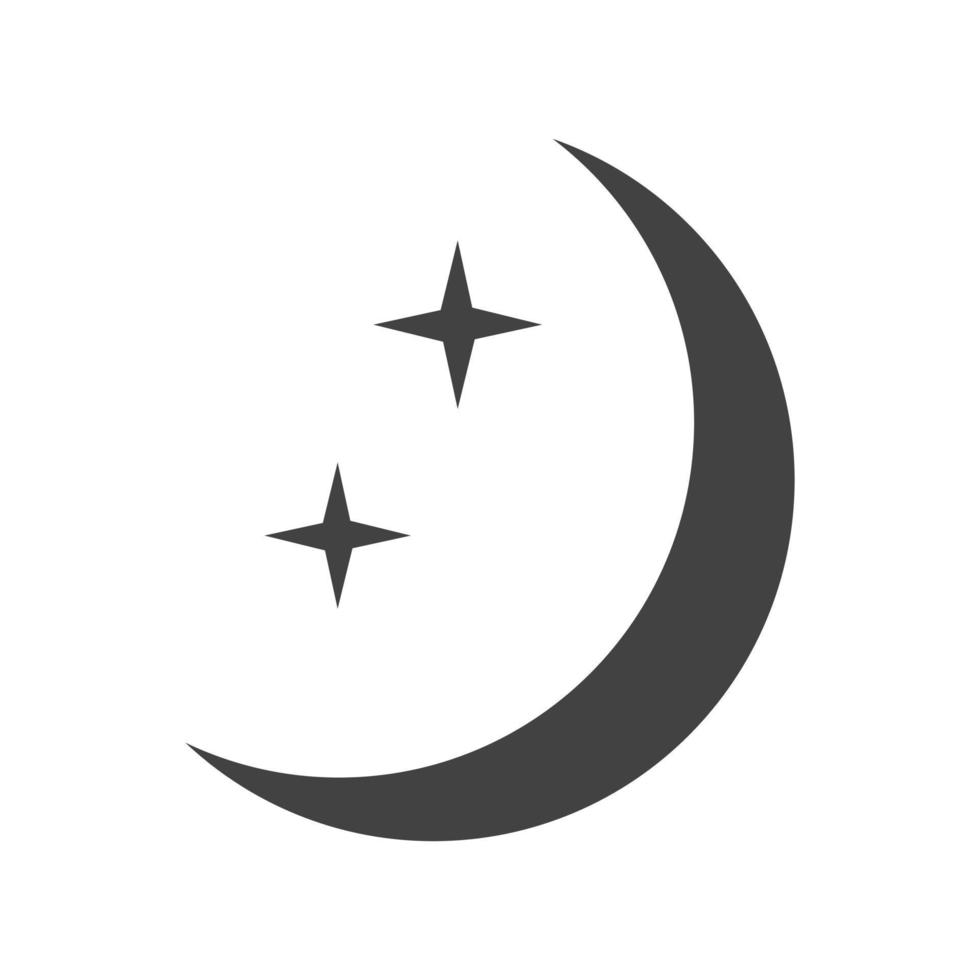 icona nera glifo luna e stelle vettore