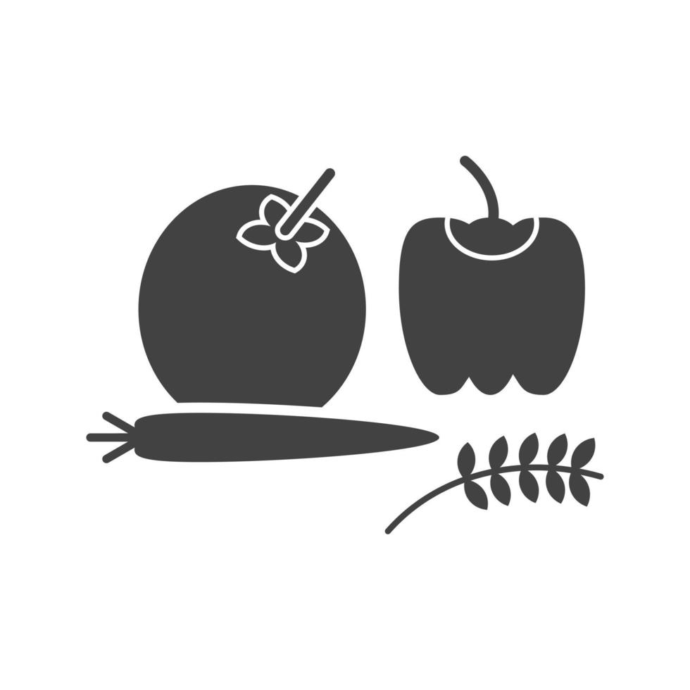 icona nera glifo di verdure vettore
