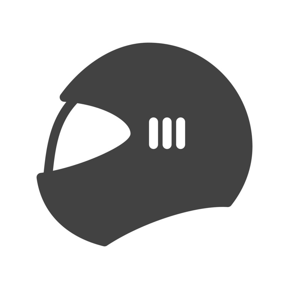icona nera del glifo del casco ii vettore