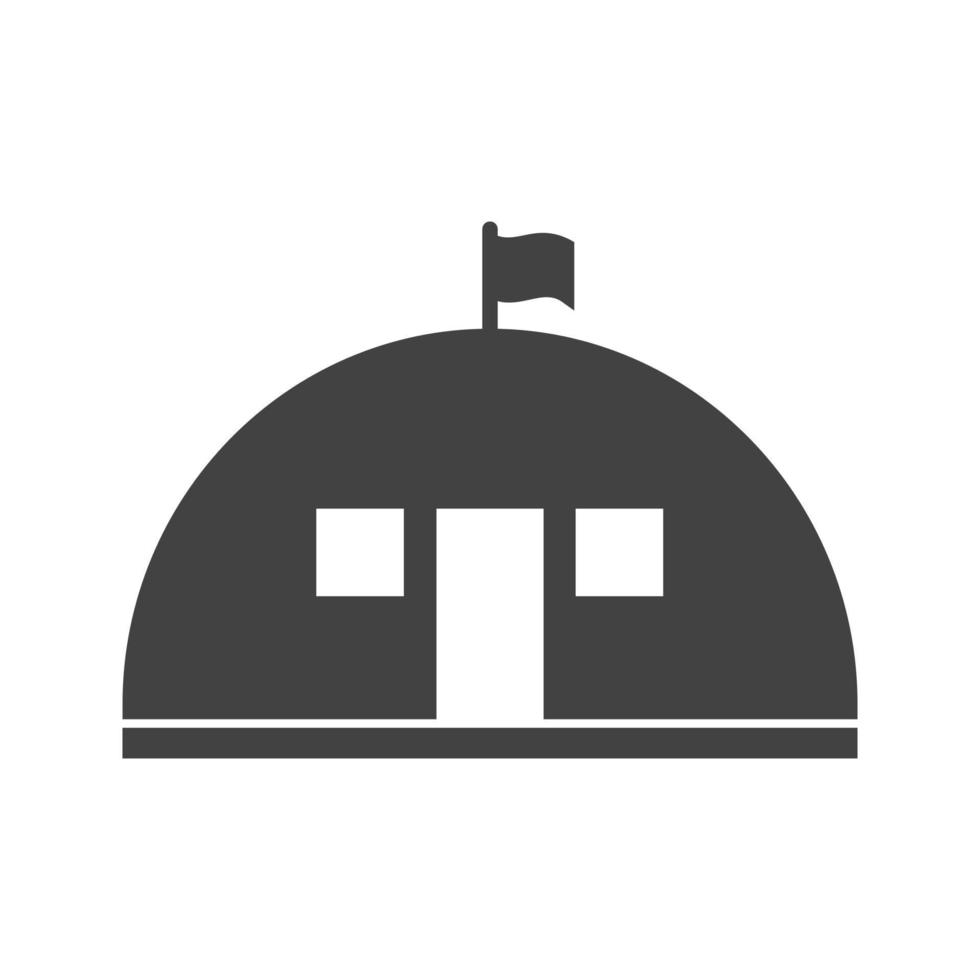 icona nera del glifo della base militare vettore