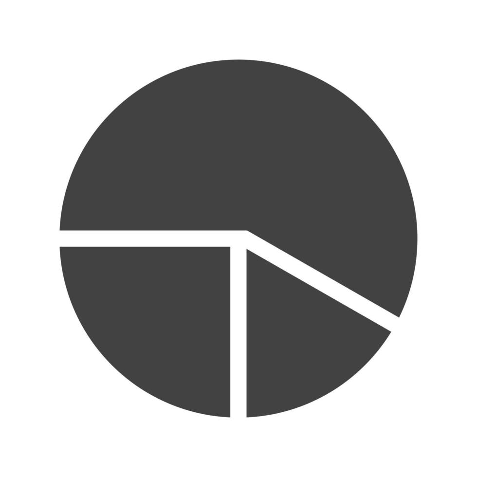 icona nera del glifo di analisi del grafico a torta vettore