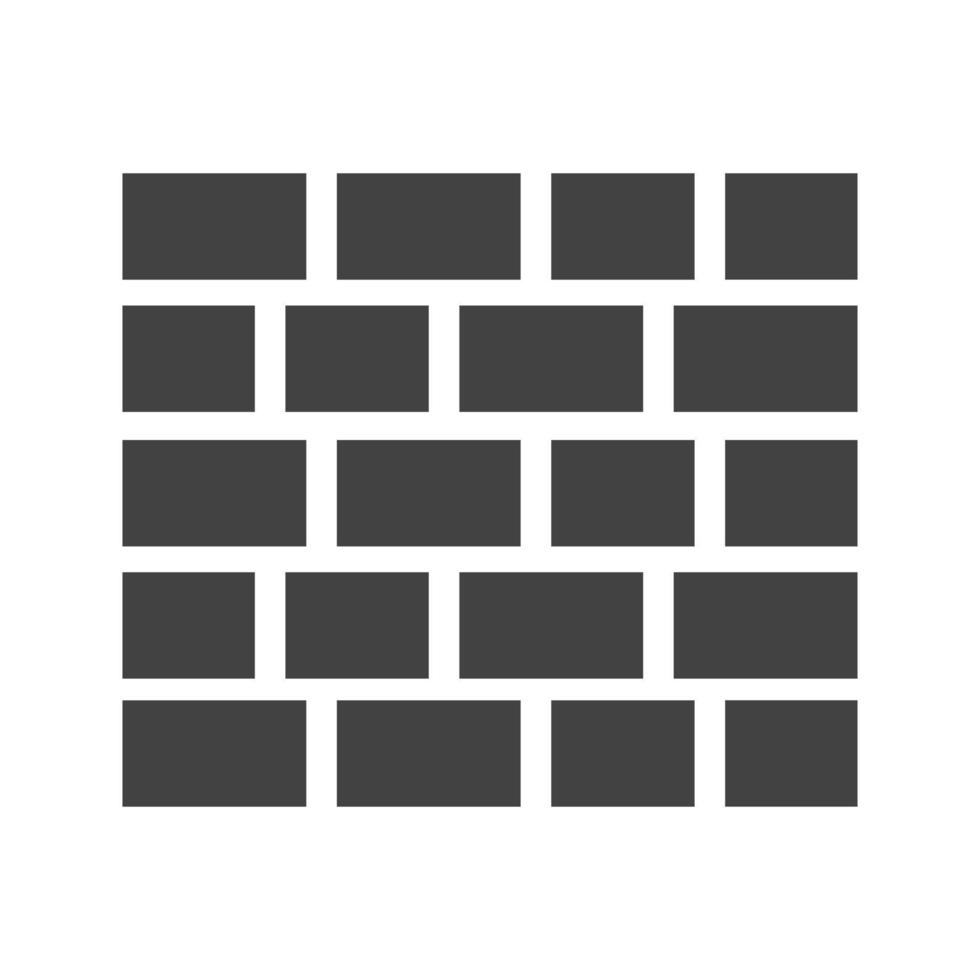muro di mattoni i glifo icona nera vettore
