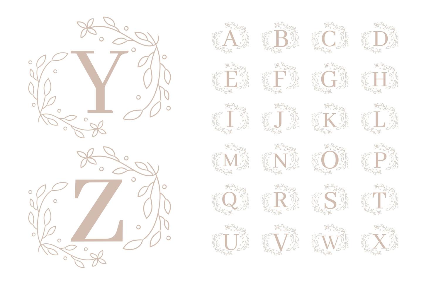 alfabeto floreale femminile vettore