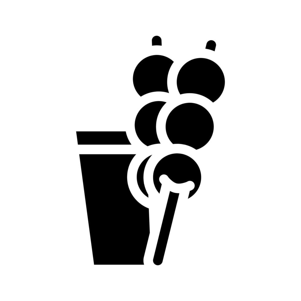 illustrazione vettoriale dell'icona del glifo snack dango