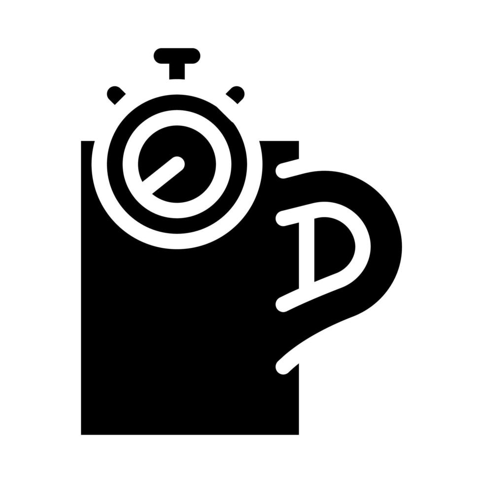 pausa caffè tempo relax icona glifo illustrazione vettoriale