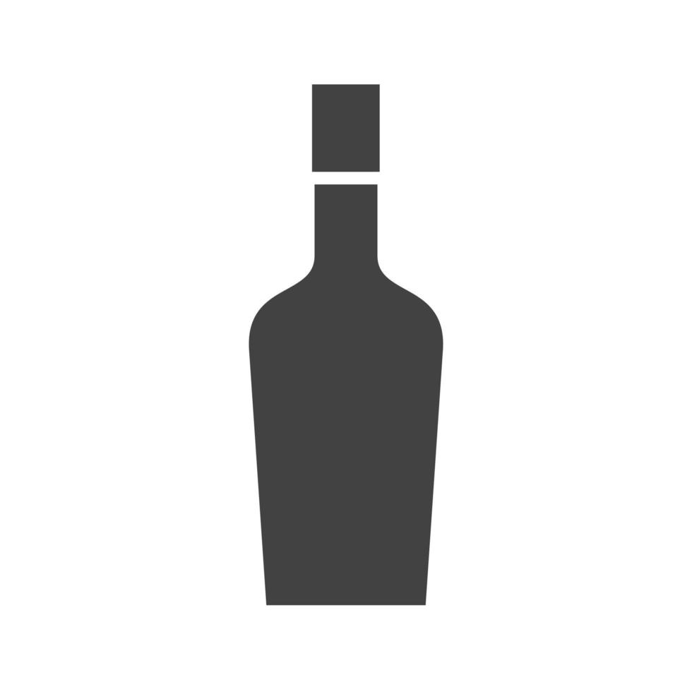 icona nera del glifo della bottiglia di vino vettore