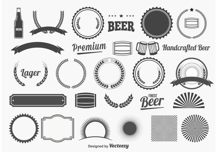 Elementi di design di birra vettore