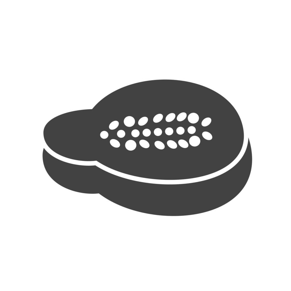 icona nera glifo papaia vettore