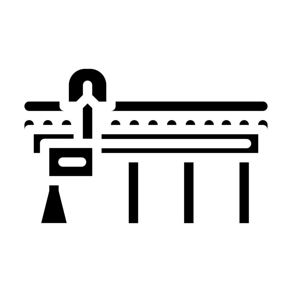 centri di taglio icona glifo illustrazione vettoriale piatta