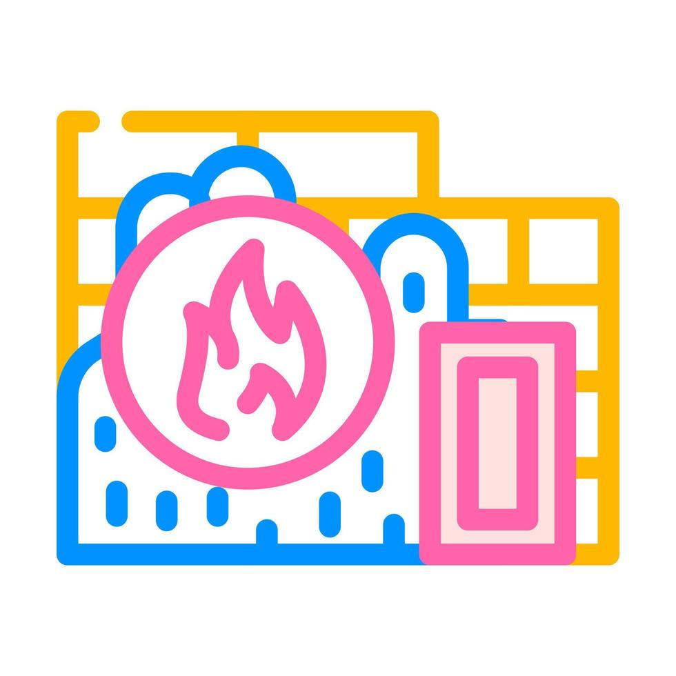 illustrazione vettoriale dell'icona del colore del materiale da costruzione a prova di fiamma