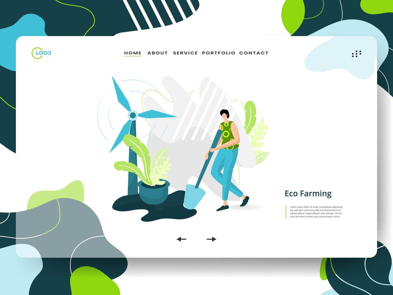 landing page per l'agricoltura ecologica vettore