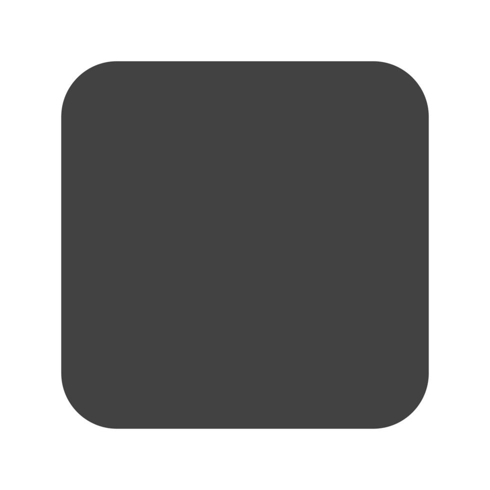 quadrato con icona nera glifo ad angolo tondo vettore