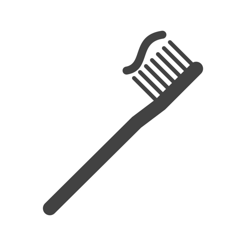 icona nera del glifo dello spazzolino da denti vettore