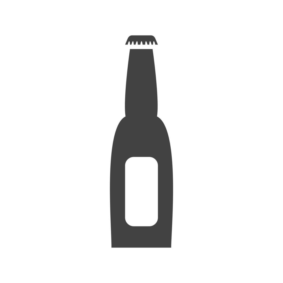 bottiglia di birra i glifo icona nera vettore