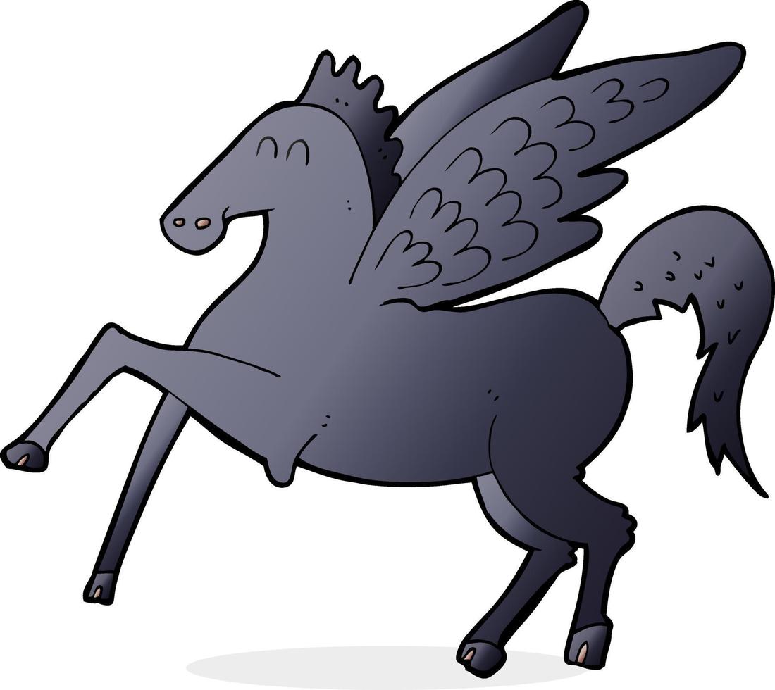 cavallo volante magico dei cartoni animati vettore