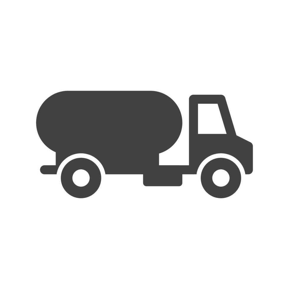 icona nera del glifo del camion dell'acqua vettore