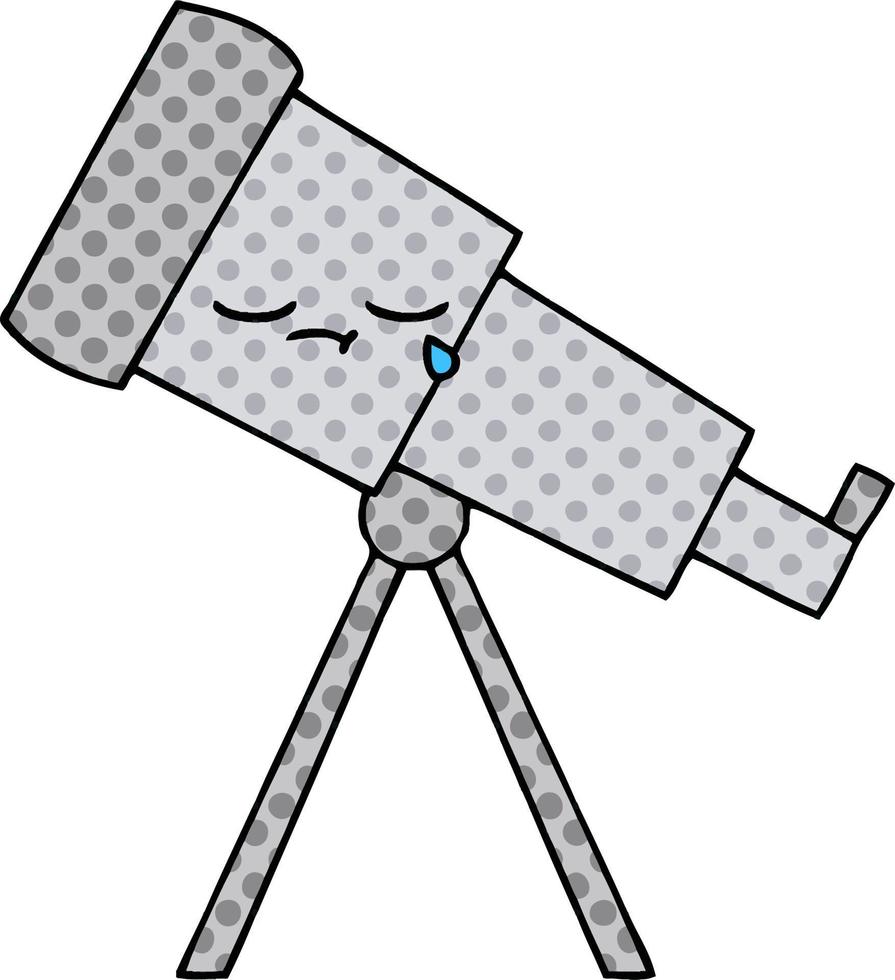 telescopio cartone animato in stile fumetto vettore