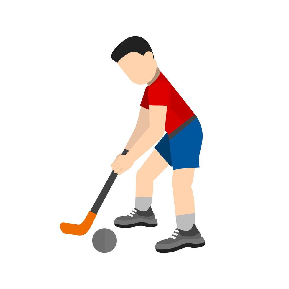 icona multicolore piatta del giocatore di hockey vettore