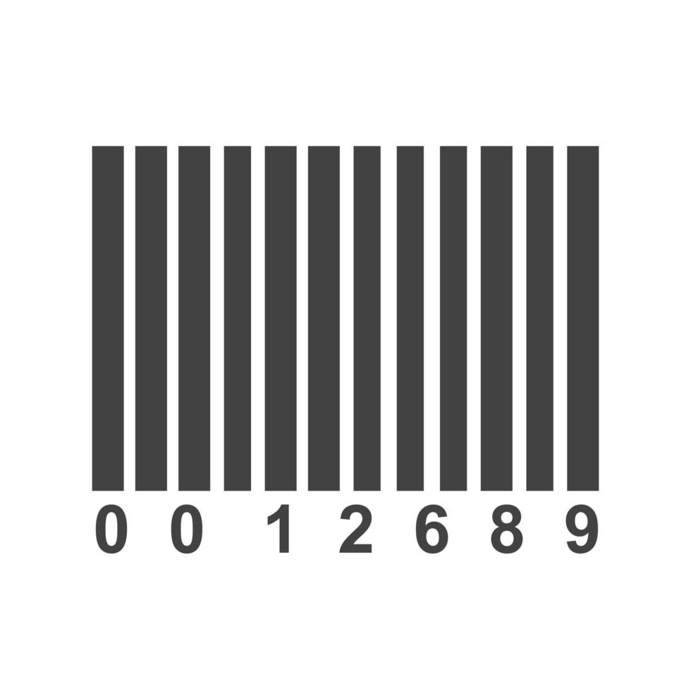 icona nera del glifo del codice a barre vettore