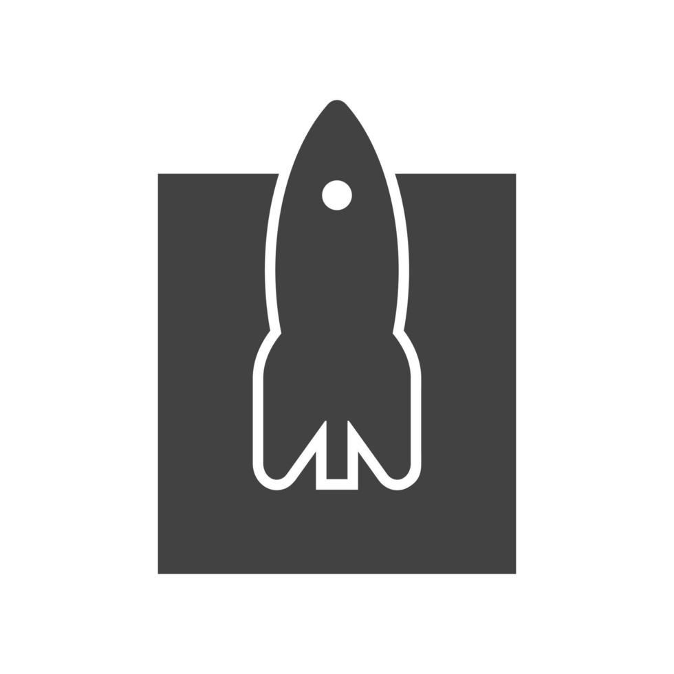 icona nera del glifo di lancio aziendale vettore