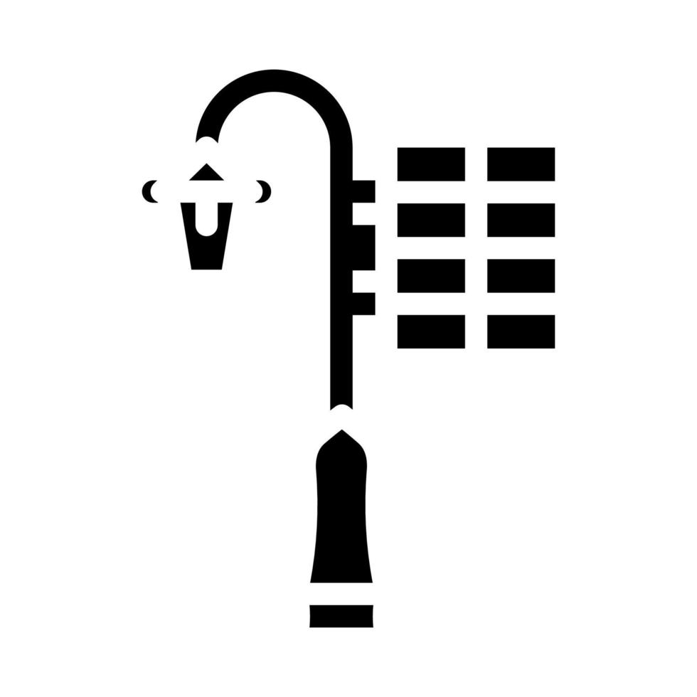 palo della luce con illustrazione vettoriale dell'icona del glifo del pannello solare