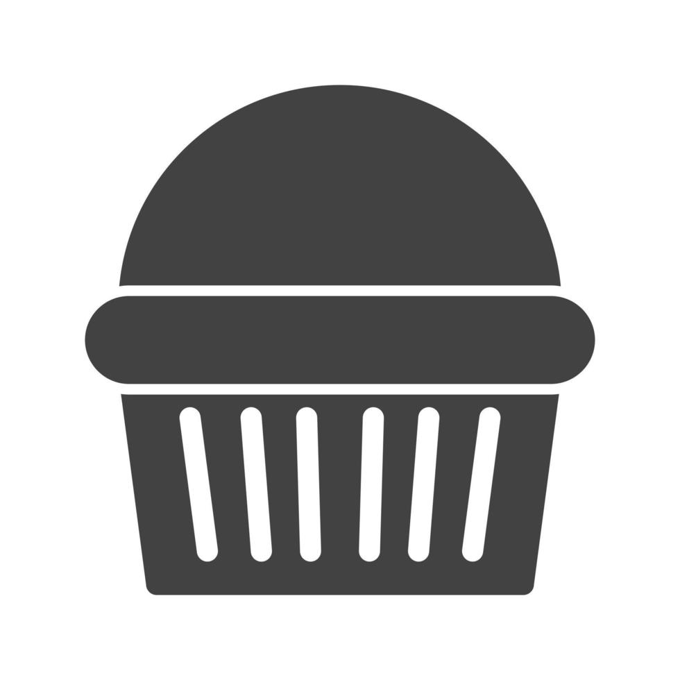Muffin al cioccolato glifo icona nera vettore