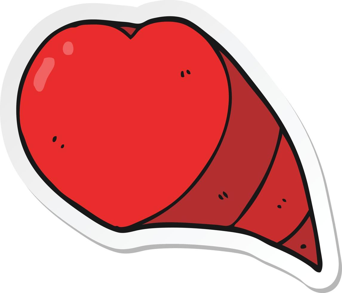 adesivo di un simbolo del cuore di amore dei cartoni animati vettore