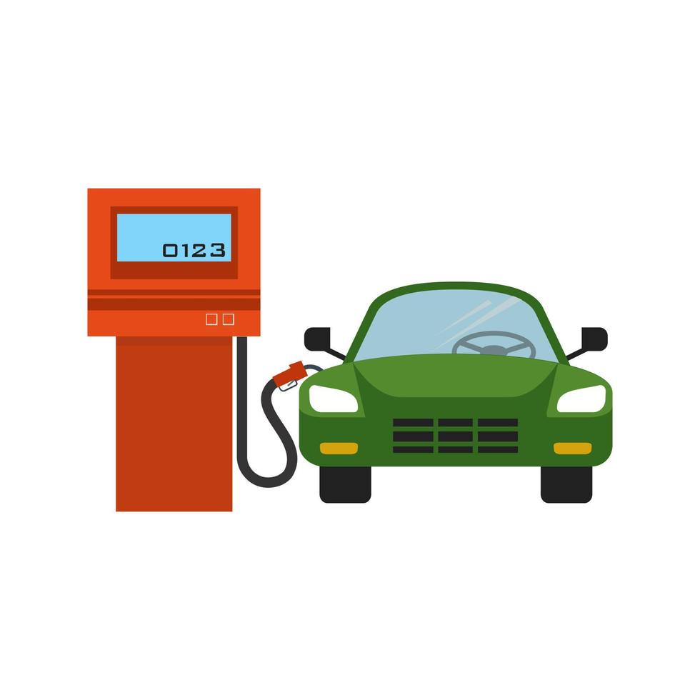 icona multicolore piatta della pompa di benzina della benzina vettore