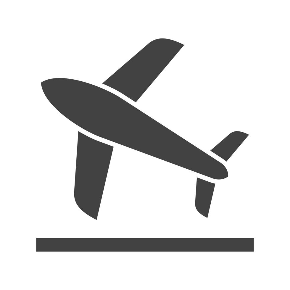 icona nera del glifo di decollo del volo vettore