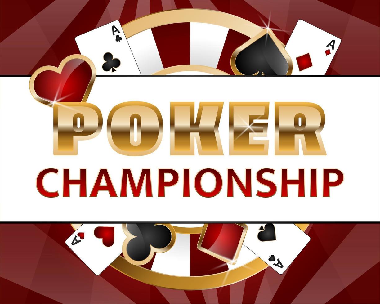 poster del campionato di poker su sfondo nero per casinò vettore