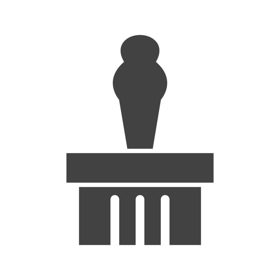 icona nera del glifo di visualizzazione del monumento vettore