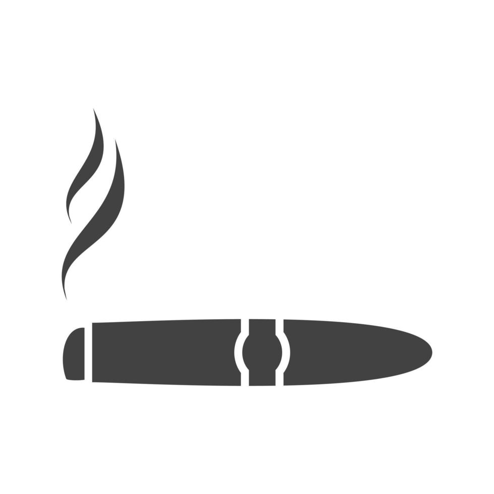 icona nera del glifo del sigaro vettore