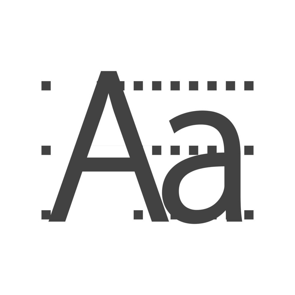 icona nera del glifo dell'alfabeto vettore