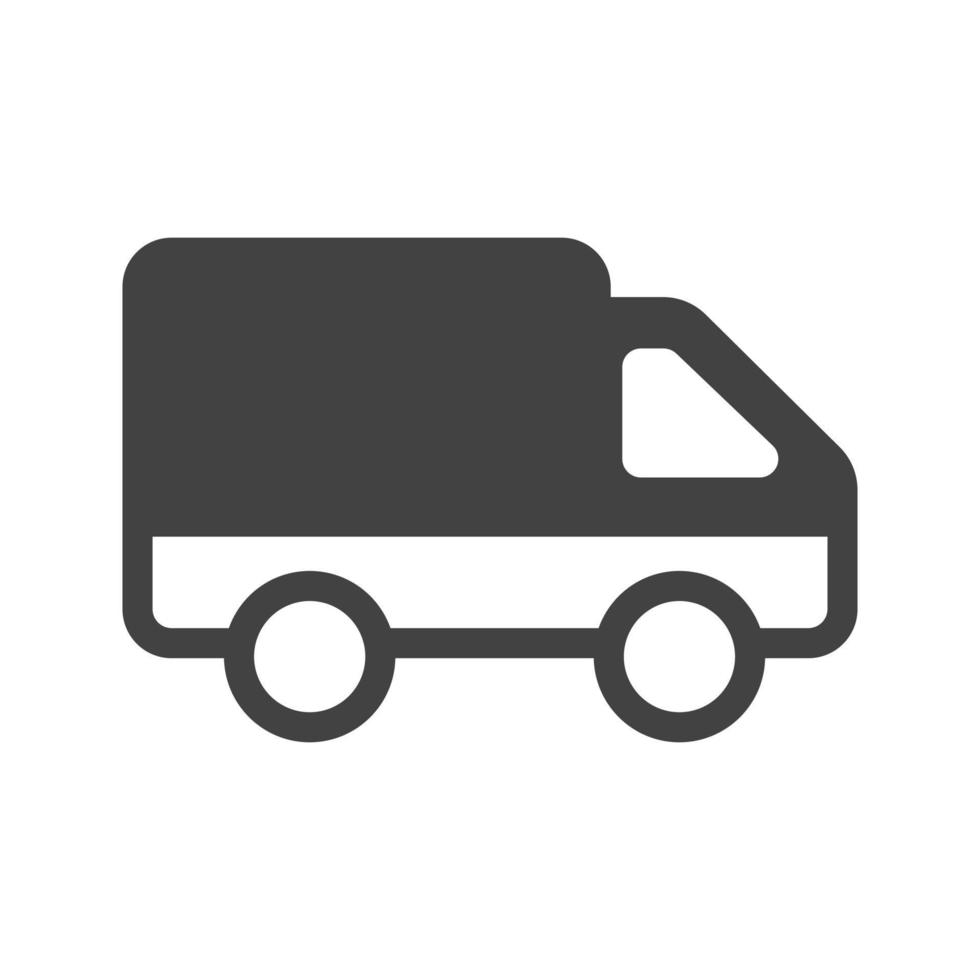 icona nera del glifo del camion giocattolo vettore
