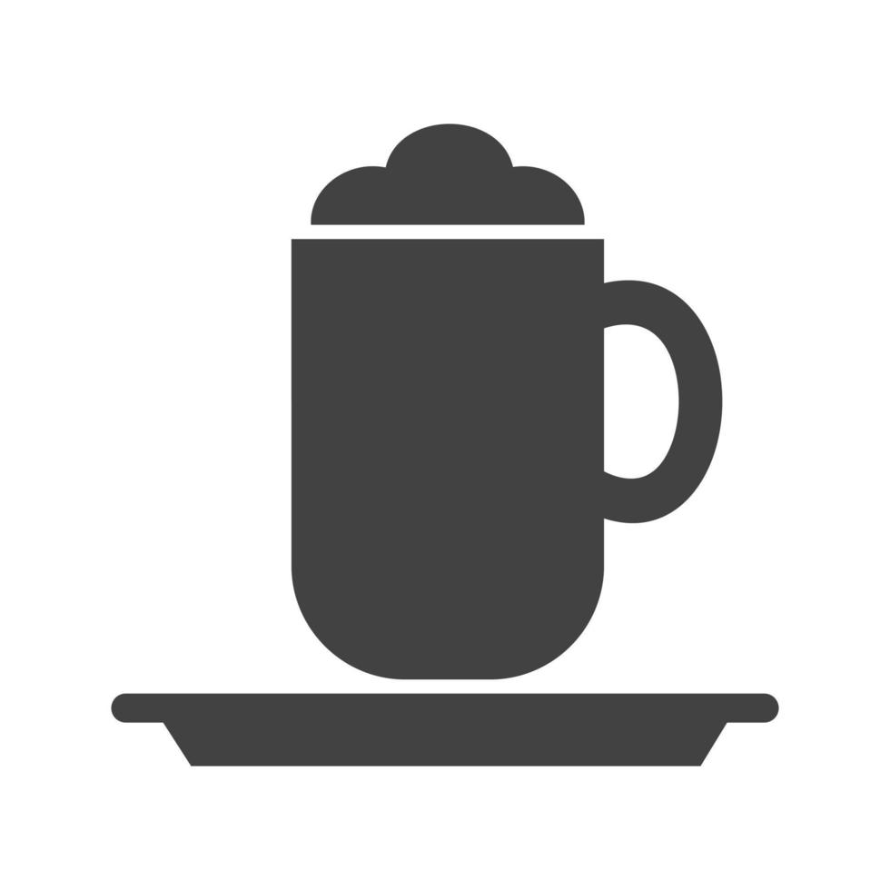 icona del glifo cappuccino nero vettore