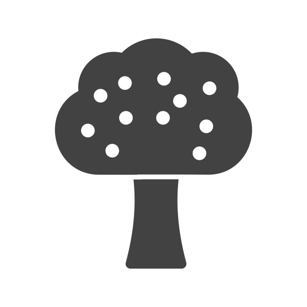 icona nera del glifo dell'albero da frutto vettore