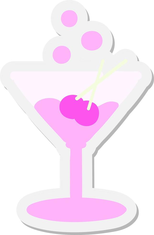 cocktail in un adesivo di vetro vettore