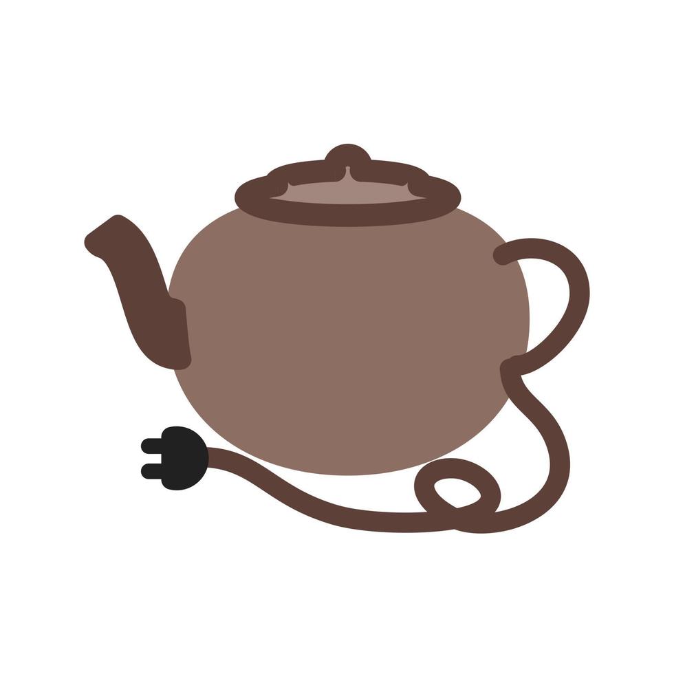 icona multicolore piatta del bollitore per il tè vettore