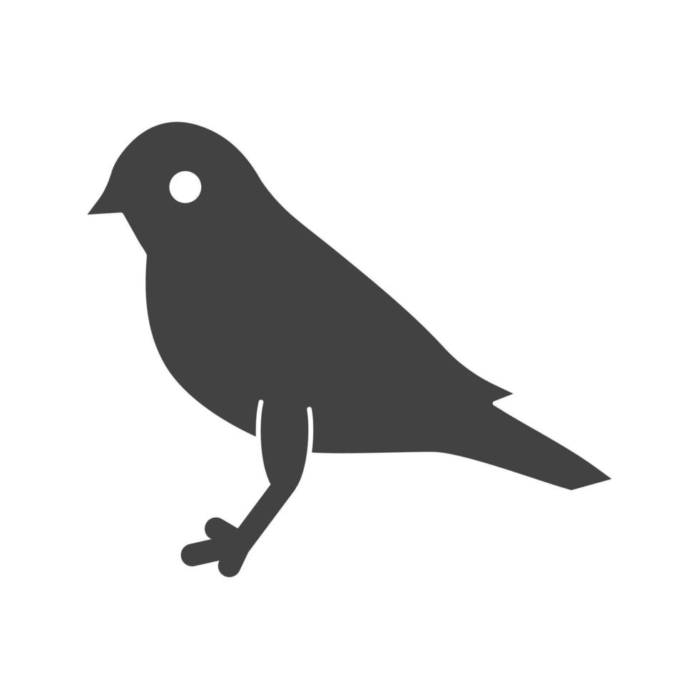 icona nera del glifo dell'uccello vettore