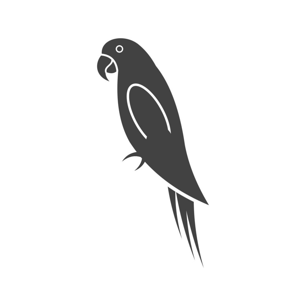 icona nera del glifo del pappagallo dell'animale domestico vettore