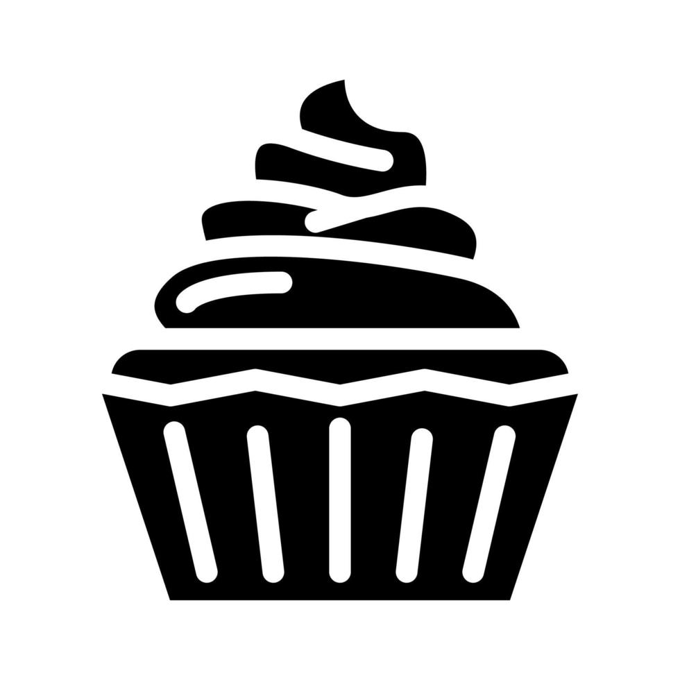 illustrazione vettoriale dell'icona del glifo cupcake cremoso