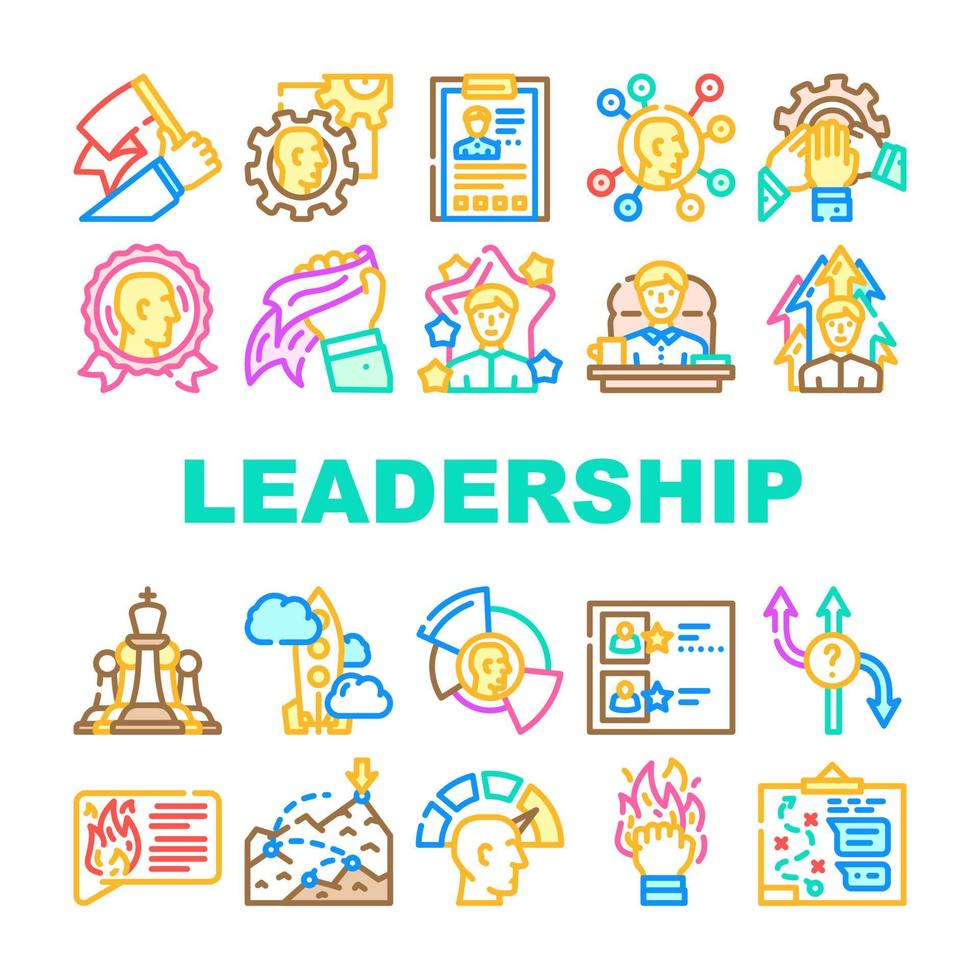 le icone di abilità di affari del leader di leadership impostano il vettore