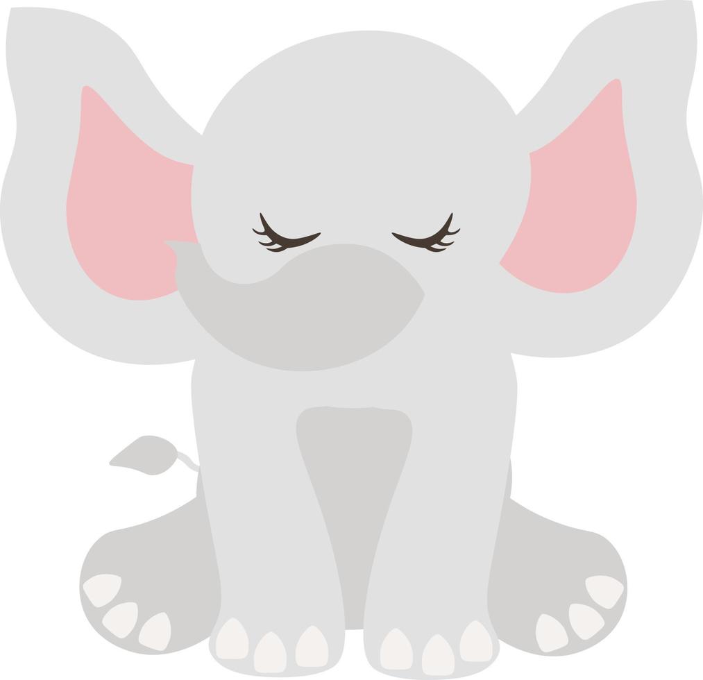 clipart animale tropicale carino elefante safari vettore