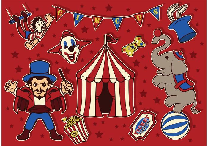 Vettori di circo d'epoca