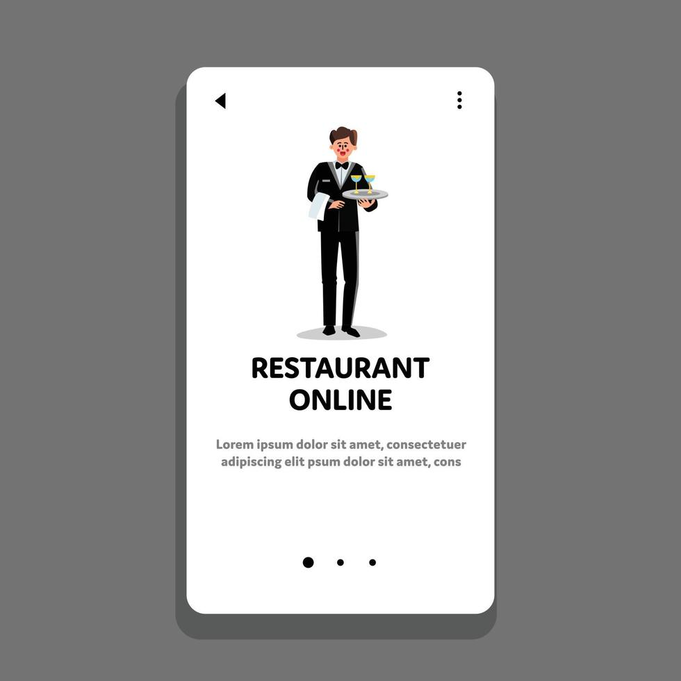 illustrazione di vettore delle bevande di consegna del servizio online del ristorante