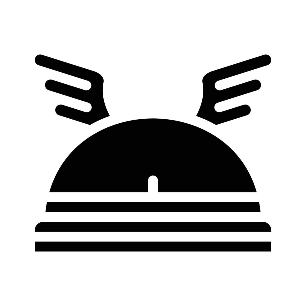 illustrazione vettoriale dell'icona del glifo del casco vichingo alato