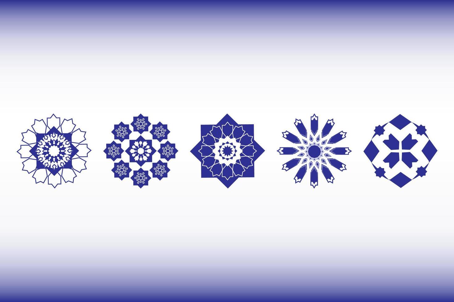 insieme dell'icona dell'estratto del modello arabo. set di simboli arrotondati, spirografi vettoriali. lussuoso logo di forma geometrica astratta, set vettoriale di concetto.